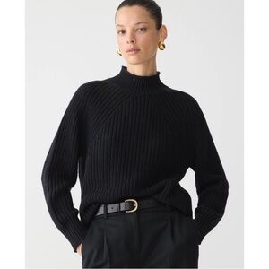 J. Crew Black Relaxed Rollneck Sweater Size Medium Women